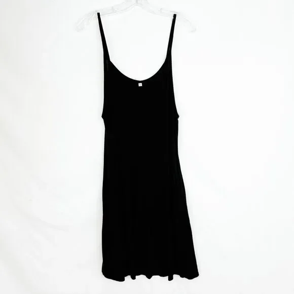 Womens Size L Black Sleeveless Tank Dress w Pockets - Picture 12 of 15